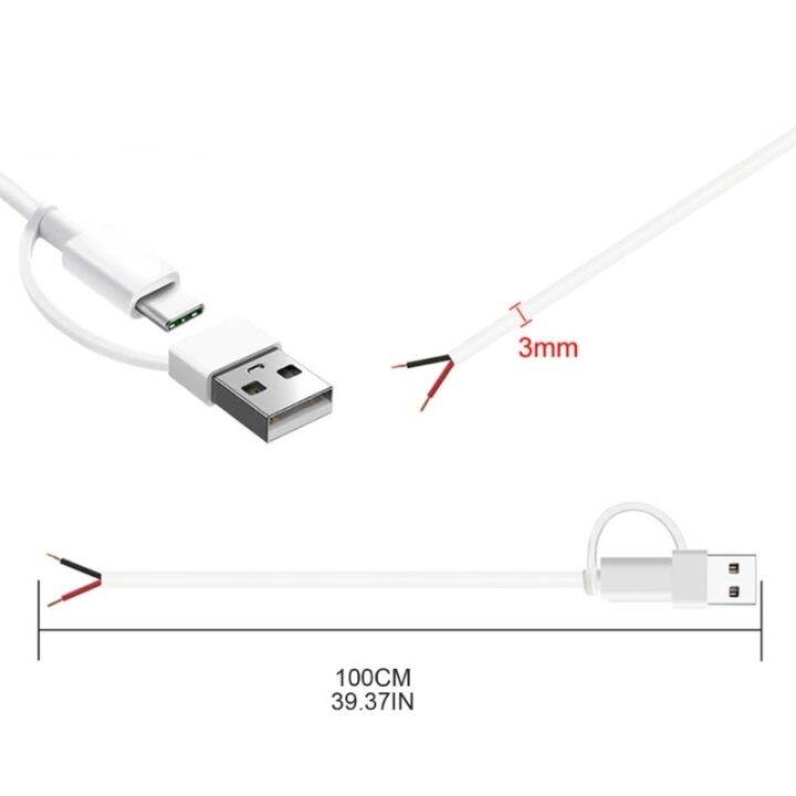 usb-c-laki-laki-telanjang-kabel-pigtail-ujung-terbuka-kabel-ekstensi-5v-2a-konektor-diy