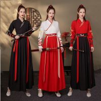 [COD] New daily Hanfu womens Chinese style cross-collar waist-length spring summer and autumn performances martial arts student class ancient costume men