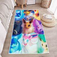 {Lizi ของตกแต่งบ้าน} หมอนอะนิเมกำมะหยี่ลายโปเกมอนขนาด80X50ซม. Eevee Mewtwo พรมน่ารักสำหรับห้องน้ำเบาะรองนอนสำหรับเด็กไม่เสื่อกันลื่น
