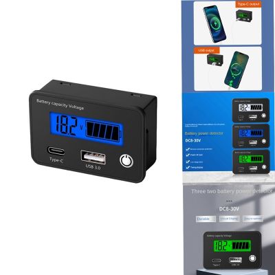 【LZ】♛►☼  DC8-30V indicador de capacidade da bateria chumbo ácido baterias de lítio nível tester usb 3.0 digital voltímetro medidor de tensão