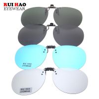 Desain Bulat Rui Hao Eyewear Merek Hitam Di Terpolarisasi Berjemur Kacamata Mengemudi Kacamata Abu-abu Klip Kacamata