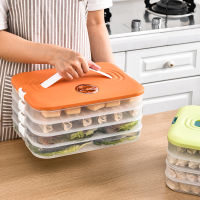 Refrigerator Food Storage Container Airtight Stackable Food Storage Box for Fresh Egg Fish Fruit Vegetable Dumpling Timing Multi-layer Frozen Tray