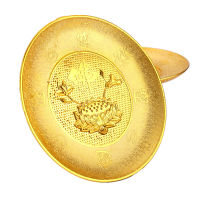 7 Inch Gold Plastic Fruit Plate Noble Buddhist Worship Deities Tray Buddhist Ceremony Noble Money and Treasure Sacrificial Tray