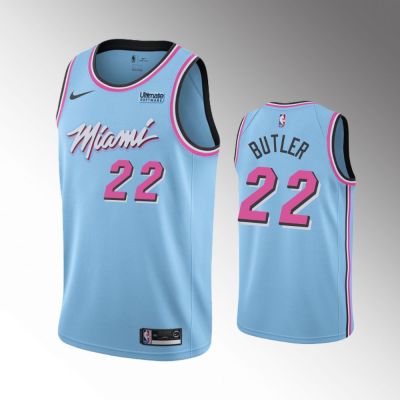 Top-quality Authentic Sports Jersey 2019-20 Mens Miami Heat 22 Jimmy Butler Blue ViceWave Swingman Jersey - City Edition