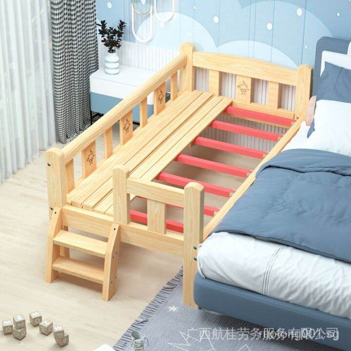 in-stock-baby-crib-small-bed-newborn-babies-bed-stitching-bed-solid-wood-childrens-bed-single-bed-childrens-supplies-with-fence-go00