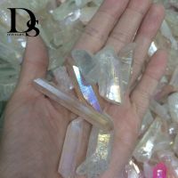 【Direct-sales】 10 Pcs White Angel Aura Titanium ควอตซ์คริสตัลธรรมชาติดิบคริสตัล Healing Hexagonal Prism Cluster DIY เครื่องประดับ Charm