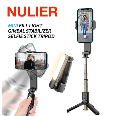 NULIER อุปกรณ์กันสั่นขากล้องมือถือสำหรับโทรศัพท์มีไฟลบลูทูธมินิพับได้ระยะไกลขาตั้งแบบสามขาเซลฟี่สำหรับ IOS Android