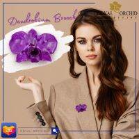 Royal Orchid เข็มกลัดดอกกล้วยไม้เดนโดรเบียม สีม่วง (Dendrobium)