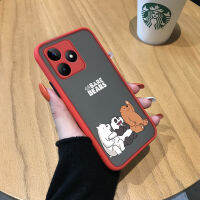 เคสโทรศัพท์พร้อมสำหรับ Realme C53 Realme Narzo N53การ์ตูนน่ารักหมีแพนด้าหมีมีน้ำค้างแข็งโปร่งใสแข็งเคสใส่โทรศัพท์กันกระแทกปกหลังแบบเต็มเคสป้องกันกล้อง