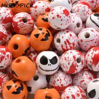 10Pcs 16mm Plant Star Natural Wooden Beads Halloween Mixed Loose Spacer Beads For Handmade Diy Jewelry Making Accessories DIY accessories and others