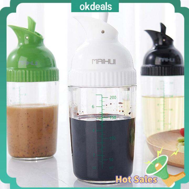 Salad Dressing Shaker Container 200ml Salad Dressing Mixing Bottle