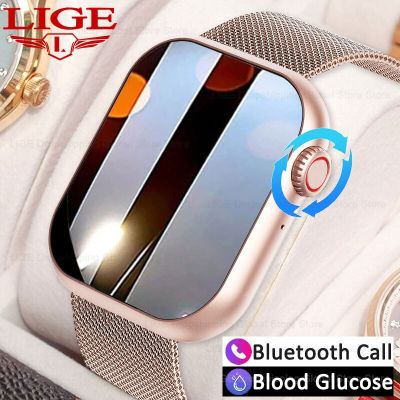 ZZOOI LIGE New Blood Glucose Smart Watch Women Bluetooth Call Smartwatch Blood Sugar Monitor Waterproof Sport Fitness Bracelet For Men