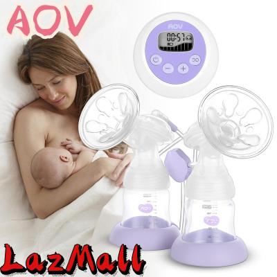 AOV Double Electric Breast Pumps USB Rechargeable Breast Pump Portable Dual Breastfeeding Pump Pain Free Adjustable Suction Breast Pump With 3 Modes จอแสดงผล LCD ปิดเครื่องอัตโนมัติ