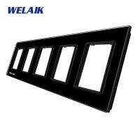 Welaik Eu 5frame-glass แผง-Only-ผนัง-ซ็อกเก็ต-ชิ้นส่วน-แก้วคริสตัล-แผง A58w1หลุมสี่เหลี่ยม