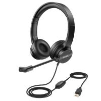 EKSA H12 USB Jack Headset with Microphone PC Headset Wired Business Headset Stereo with Cable for Office Call Center