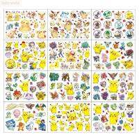 สติกเกอร์อะนิเมะสำหรับเด็กตุ๊กตาขยับแขนขาได้สติกเกอร์รอยสักการ์ตูน Pikachu ของ KAKA อุปกรณ์งานเลี้ยงรอยสักชั่วคราวสำหรับเด็กกันน้ำของขวัญวันเกิดของเล่น