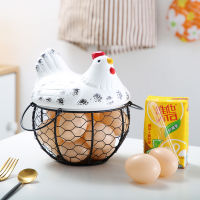 HBM Ceramic Hen Ornament Egg Fruit Storage Basket Container Kitchen Supplies Egg Storage Basket Snacks Basket