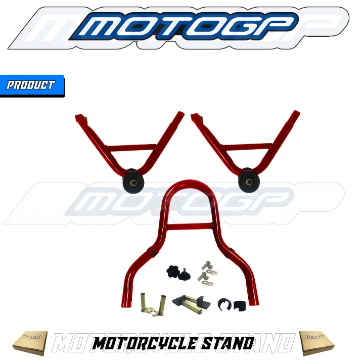 2 in 1 Motorcycle Paddock Stand Parking Bracket Front and Rear Wheel