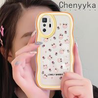 เคส Chenyyka สำหรับ Xiaomi Poco X3 GT เคสการ์ตูนกระต่ายน่ารักแฟชั่นลูกคลื่นเคสซิลิโคนใสเคสป้องกันเลนส์กล้องเคสโปร่งใสกันกระแทกนิ่มดีไซน์ใหม่