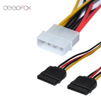 Deepfox Sata ตัวแยกสายไฟ Molex ถึงอนุกรม Ata 4pin 15pin X 2ตัวผู้ตัวเมียสายเคเบิลฮาร์ดไดรฟ์15ซม.