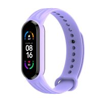 【New-store】 สายสำหรับ Mi Band 6 5 4 3อะไหล่สายสายรัดข้อมือสีข้อมือ TPU แบบถักสำหรับสาย5 Mi Band 4 5