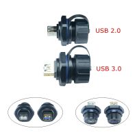 Ip67 Usb 2.0 4pin 3.0 Usb 9pin ตัวเมียกับตัวเมียอะแด็ปเตอร์ซ็อกเก็ตปลั๊กตัวเชื่อมต่อข้อมูลกันน้ำ Ip 67