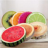 【CW】 Round Woods Grain Soft Cushion Car Stump Shaped Pillows