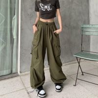 Y2K Streetwear Cargo Pants Women Casual Vintage Baggy Wide Leg Straight Trousers Jogger Big Pockets Oversize Overalls Sweatpants