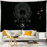 Black White Sun Moon Geometry Polyester Tapestry Mandala Bohemia Wall Hanging Polyester Yoga Mats Beach Towel Decor Livingroom