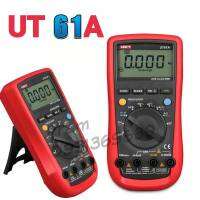 UNI-T UT61A มัลติมิเตอร์แบบดิจิตอลอเนกประสงค์ (AC-750V DC-1000V) (AC DC-10A) / 40MΩ / 4000μF / 10MHz / EF / Triode แรงดัน, กระแส, ความต้านทาน, ความจุ