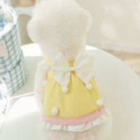 Pet Dog Princess Dresses Big Bow Apparel Sweet Summer Clothings Colorful Party Skirt Teddy Bear Pet Puppy Kitten Cute Decoration Dresses