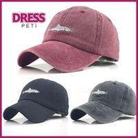 PETI DRESS ผ้าฝ้ายล้างแล้ว หมวกแก๊ปเบสบอล ที่บังแดด งานปักฉลาม หมวก Snapback วินเทจ สายรัดโค้ง หมวกคนขับรถบรรทุก ฤดูร้อนฤดูร้อนฤดูร้อน