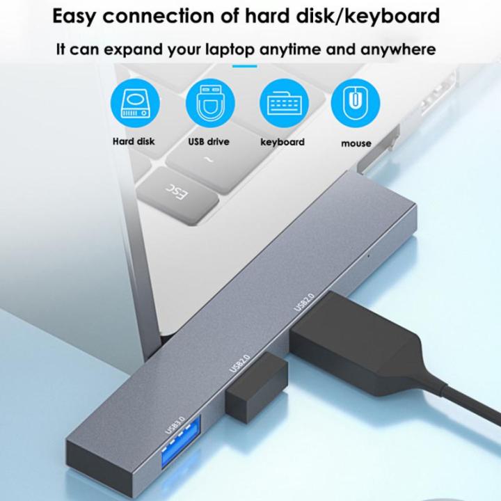 ศูนย์-usb3-0ขนาดเล็กกะทัดรัด3in1ของ-hyra-ปลั๊กแอนด์เพลย์แท่นวางมือถือ-usb-ความเร็วสูง-usb-ฮับสำหรับอุปกรณ์คอมพิวเตอร์