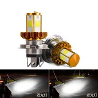 ✣ 50Pcs/lot H4 BA20D Motorcycle Headlight 4 Sides COB Chips High/Low Beam 6000K 12W 360°Lighting Led Moto 1200LM Led Bulb