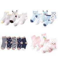 【hot sale】 ☇❦❇ C10 5 Pairs/Set Cartoon Baby Socks Spring Autumn Stripe Dot Baby Girls Boys Short Socks Soft Toddler Kids Ankle Socks 0-3 Years