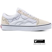 VANS OLD SKOOL STITCH WARP TRUE WHITE BLACK  (สินค้ามีประกันแท้)