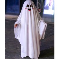 เด็กผู้ใหญ่ Ghostes Cloak Cape เสื้อคลุมฮาโลวีนเครื่องแต่งกายตลกคอสเพลย์เสื้อผ้า R7RF