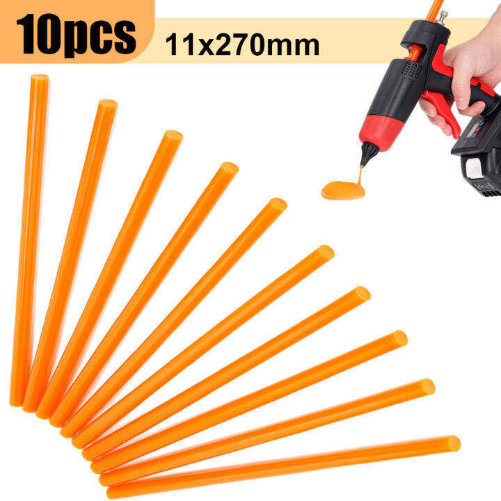 10pcs-11x270มม-สีเหลืองร้อนละลายกาว-sticks-สำหรับไฟฟ้ากาวปืน-auto-car-dent-paintless-removal-home-diy-อุตสาหกรรมซ่อมเครื่องมือ