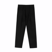 Quần tây đen xếp ly form rộng - Black Pleated Trousers