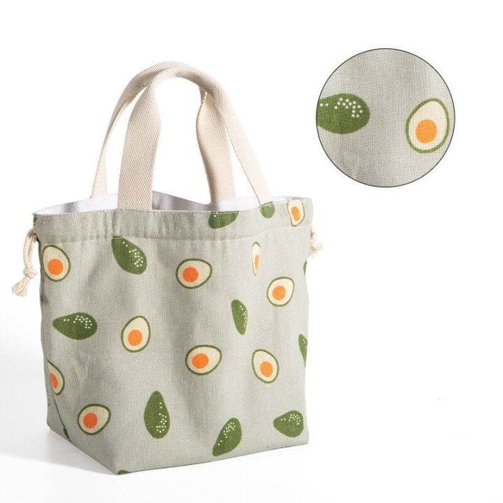 1pc-eco-avocado-pattern-drawstring-linen-bento-lunch-box-tote-bag-food-storage-package