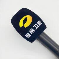 Flocking Microphone Sponge Printing Covers Covers Custom Mic Windscreens Logo Foam Windshield For TV Stations Reporters Interview