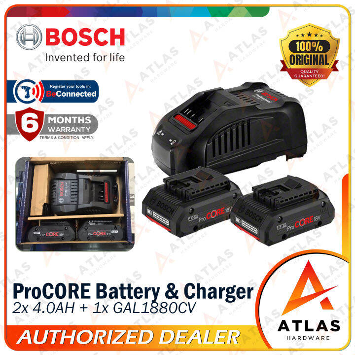 Bosch Procore Battery & Charger Kit Set 2 x ProCORE 18V 4.0 Ah + GAL