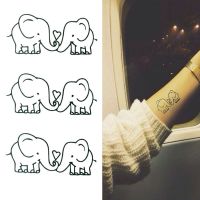 1 Pc Cartoon Baby Elephant Love Pattern Flash Tattoos Fashion Waterproof Removable Tattoo Stickers Kawaii Fake Skin Tags Stickers