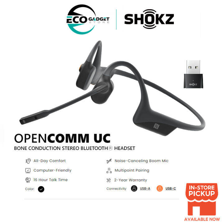 Shokz OpenComm2 UC (USB-A) Bone Conduction Stereo Bluetooth