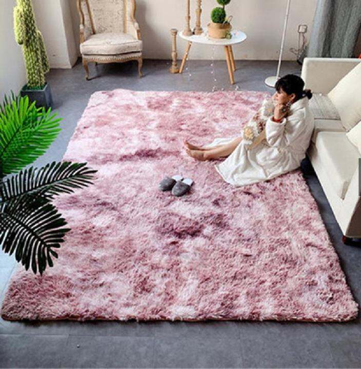 1PC 40*40cm Shaggy Tiedye Carpet Printed Plush Floor Fluffy Mats Area