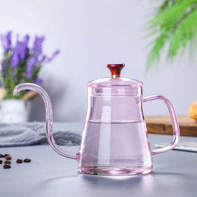 Coffee Pot Glass Turkish Coffee Kettle Tea Maker Long Dripper Nozzle Coffee Drip Kettle Multiple Colour Coffee Pot with Curved