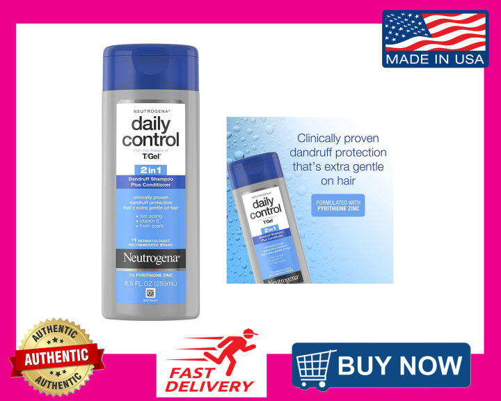Neutrogena Daily Control 2in 1 Dandruff Shampoo Plus Conditioner, 1 Pyrithione Zinc, 8.5oz