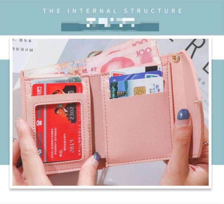 women-pu-leather-korean-style-solid-wallets-female-coin-tassel-purses-clutch-students-short-wallets-holder