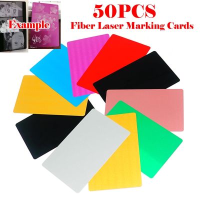 50Pcs Blank Sublimation Metal Name Card Thick Fiber Laser Marking Engraving Smooth DIY Custom Printing Paper Business Engraver