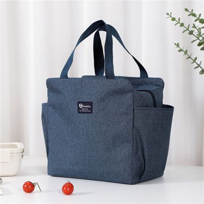 Functional Insulated Lunch Box Fresh Portable Insulated Bags Canvas Lunch Bag Thermal Food Picnic Lunch Bags For Women Kids